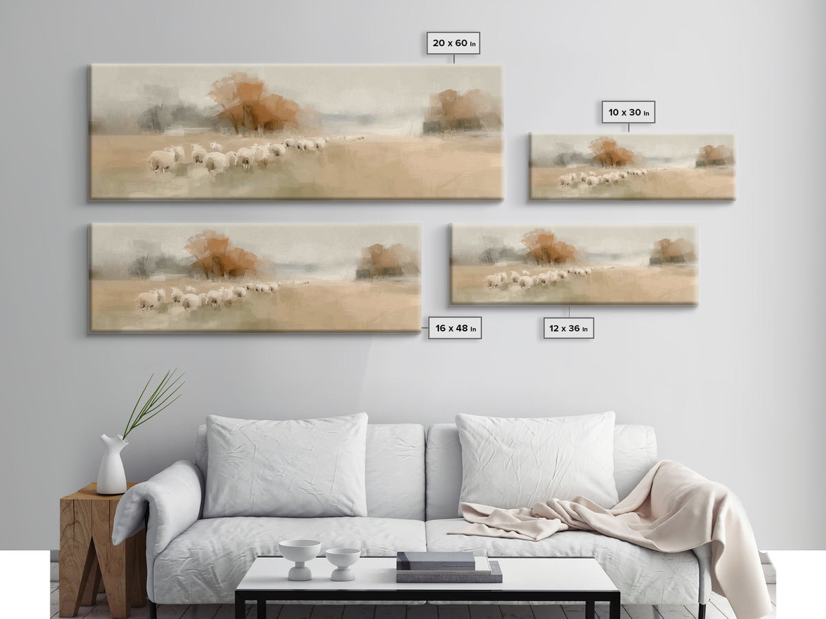 Pasture Of Peace, Framed Canvas Print, Extra Wide Art, Christian Wall Art, Christian Art Canvas, Christian Gift Ideas, Modern Christian Art