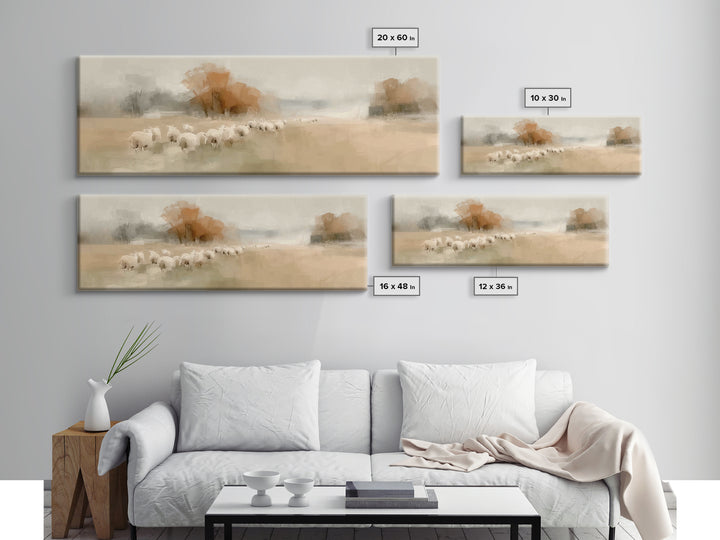 Pasture Of Peace, Framed Canvas Print, Extra Wide Art, Christian Wall Art, Christian Art Canvas, Christian Gift Ideas, Modern Christian Art