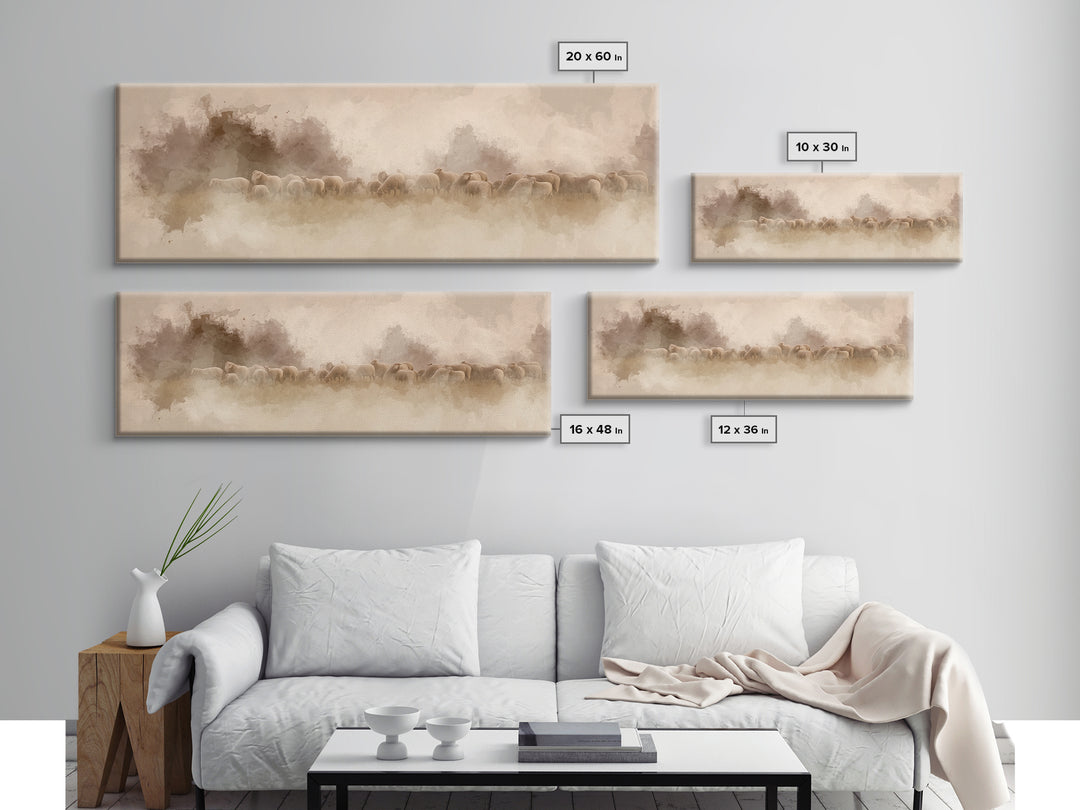 Field Of Mercy, Framed Canvas Print, Panoramic Painting, Christian Art, Christian Canvas Art, Christian Christmas Art, Unique Christian Art