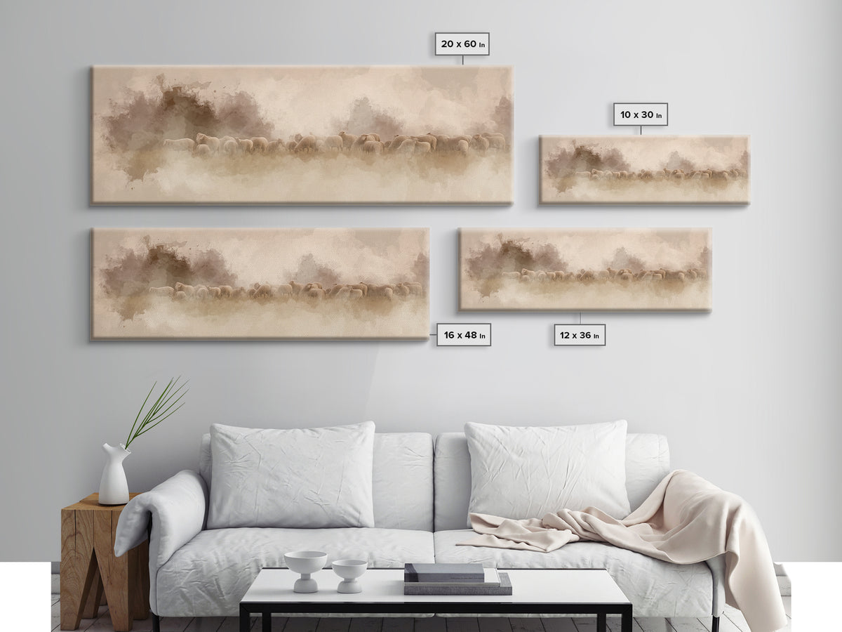 Field Of Mercy, Framed Canvas Print, Panoramic Painting, Christian Art, Christian Canvas Art, Christian Christmas Art, Unique Christian Art