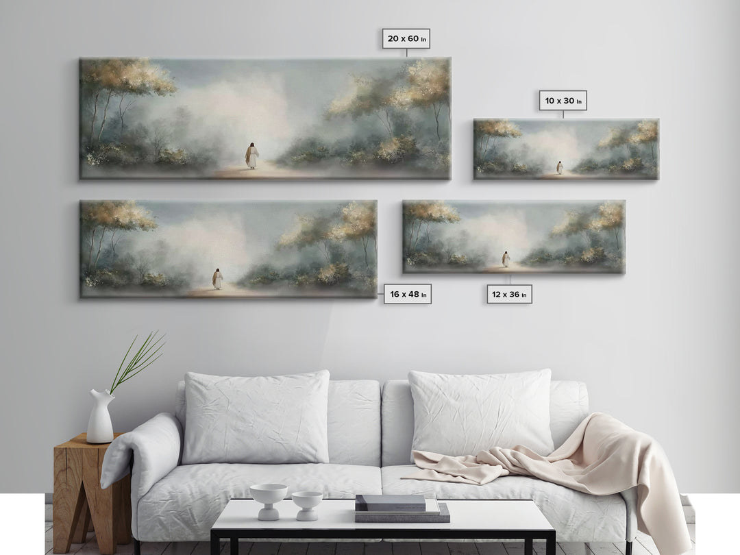 Fields Of Renewal, Framed Canvas Print, Panoramic Art, Christian Art Canvas, Jesus Art Print, Christian Wall Art, Modern Christian Painting