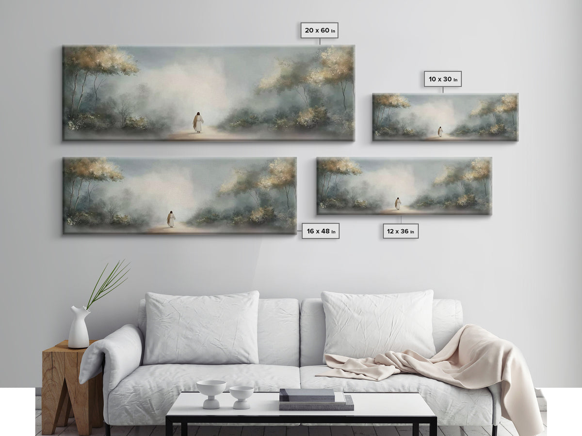 Fields Of Renewal, Framed Canvas Print, Panoramic Art, Christian Art Canvas, Jesus Art Print, Christian Wall Art, Modern Christian Painting