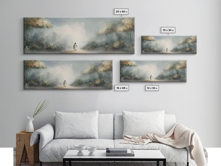 Fields Of Renewal, Framed Canvas Print, Panoramic Art, Christian Art Canvas, Jesus Art Print, Christian Wall Art, Modern Christian Painting