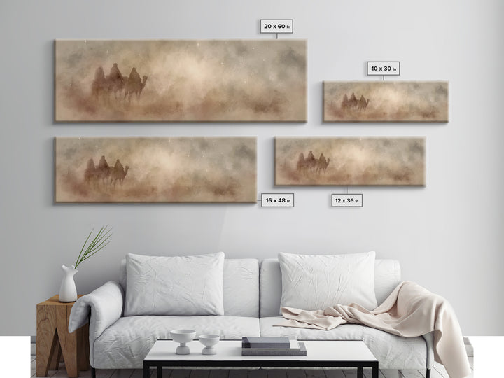 Dustborn Path | Framed Canvas Print | Jesus Painting | Christian Art Canvas | Panoramic Wall Art | Christian Wall Art
