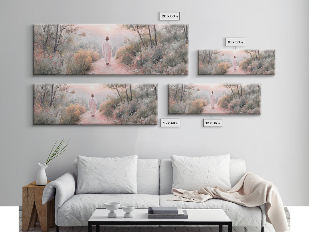 Sunrise Walk Home – Framed Canvas Print – Panoramic Wall Art – Jesus Canvas Art – Christian Art – Christian Gift Ideas – Modern Christian A