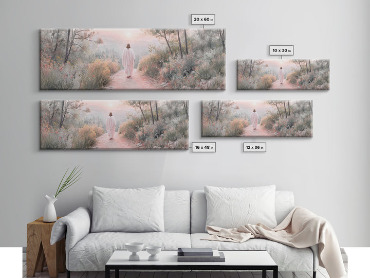 Sunrise Walk Home – Framed Canvas Print – Panoramic Wall Art – Jesus Canvas Art – Christian Art – Christian Gift Ideas – Modern Christian A