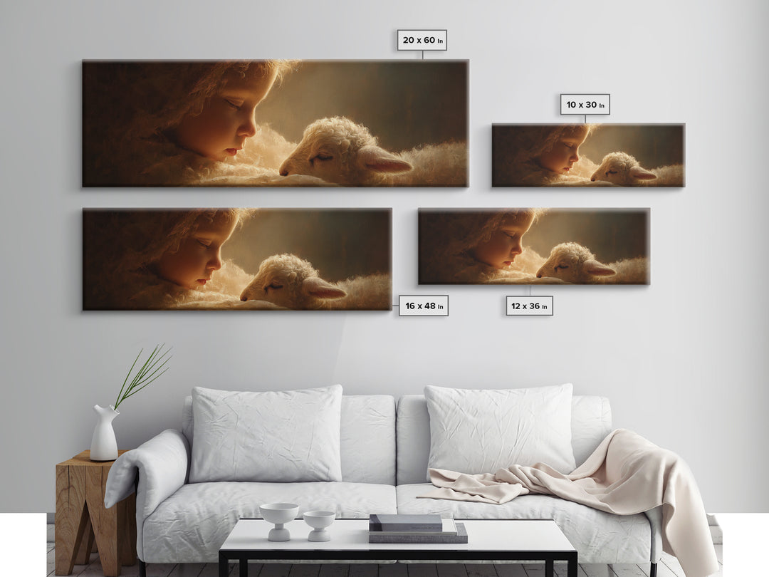 Soft Halo Rest, Framed Canvas Print, Christian Art Canvas, Panoramic Art, Christian Christmas Decor, Jesus Christmas Art, Christian Wall Ar