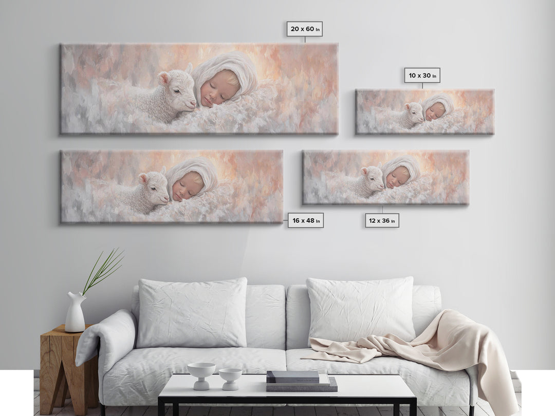 Celestial Quiet | Framed Canvas Print | Christian Wall Art | Panoramic Art | Christmas Canvas Wall Art | Christian Decorations | Jesus Pain