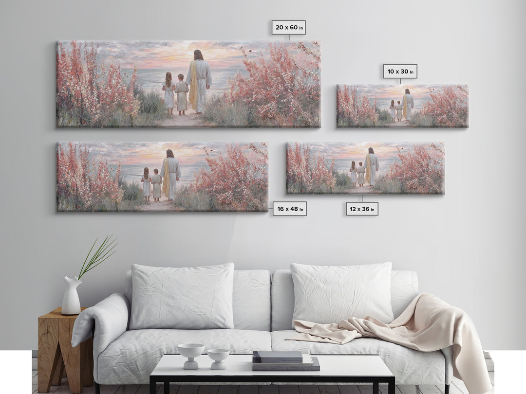 Blossoms Of Grace – Framed Canvas Print – Christian Wall Art – Jesus Painting – Panoramic Art – Christian Art Canvas – Christmas Art