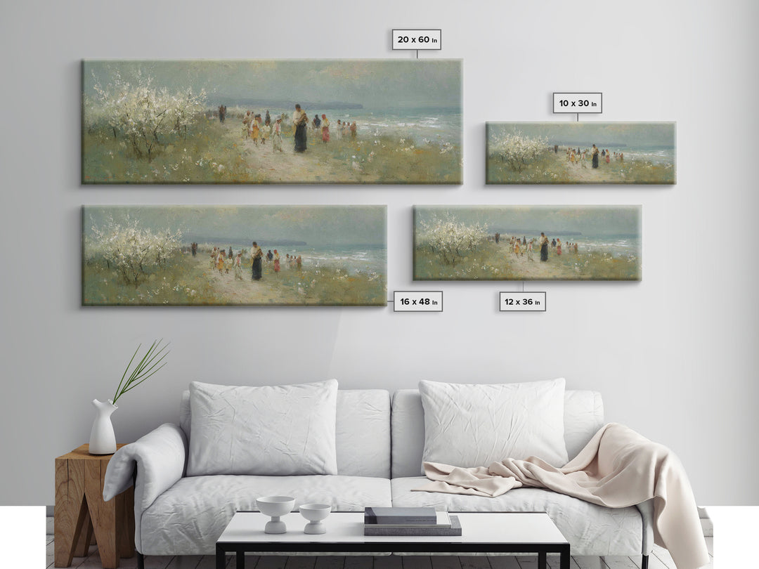Shoreline Mercy, Framed Canvas Print, Christian Art Canvas, Panoramic Wall Art, Jesus Painting, Christian Wall Art, Christmas Art Prints