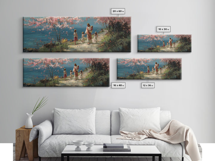 Path Of Hope | Framed Canvas Print | Christian Wall Art | Panoramic Painting | Jesus Art Print | Christian Art Canvas | Christmas Art