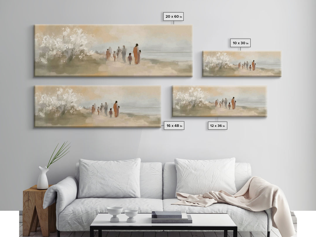Morning Of Peace – Framed Canvas Print – Christian Art Print – Panoramic Frame – Jesus Painting – Christian Wall Art – Christmas Art