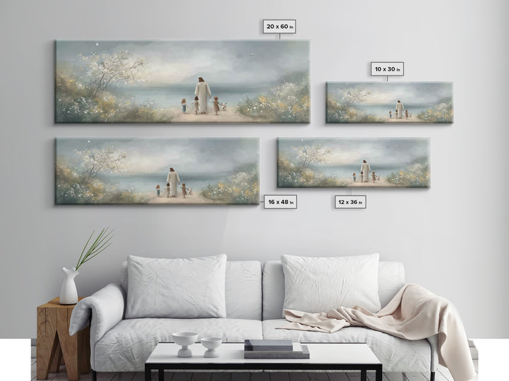 Garden Of Calm – Framed Canvas Print – Christian Painting – Panoramic Wall Art – Jesus Canvas Art – Christian Decor – Christmas Art