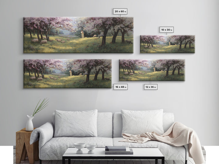 Silent Meadow Blessing | Framed Canvas Print | Jesus Painting | Panoramic Print | Christian Wall Art | Christian Art Canvas | Christmas Art