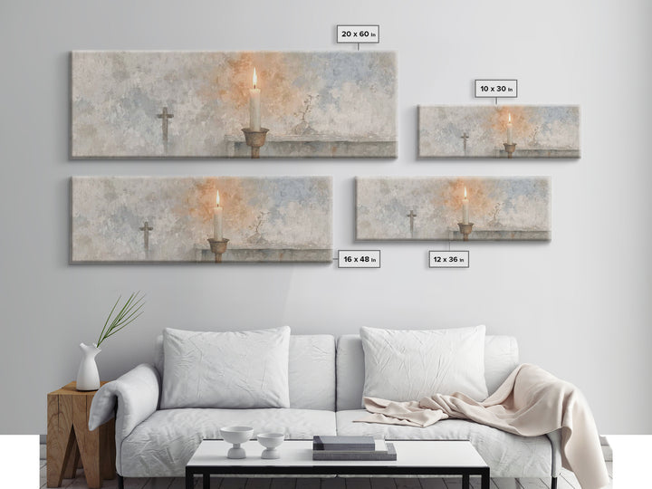 Candle Of Mercy – Framed Canvas Print – Christian Wall Art – Panoramic Art – Christian Art Canvas – Christian Christmas Art
