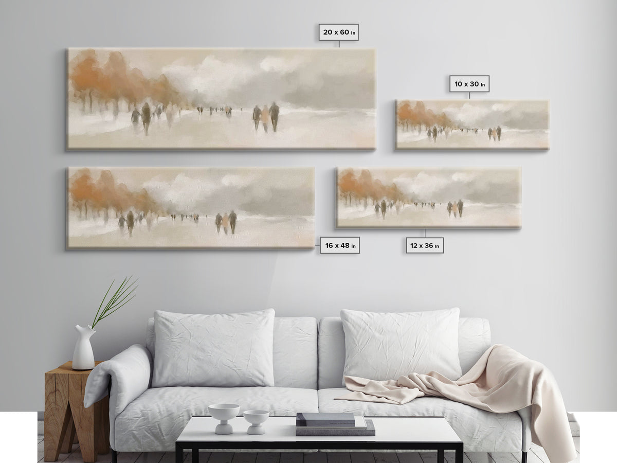 Warm Winter Stroll – Framed Canvas Print – Panoramic Art – Christian Wall Art – Minimalist Christian Art – Christian Art Canvas – Christmas