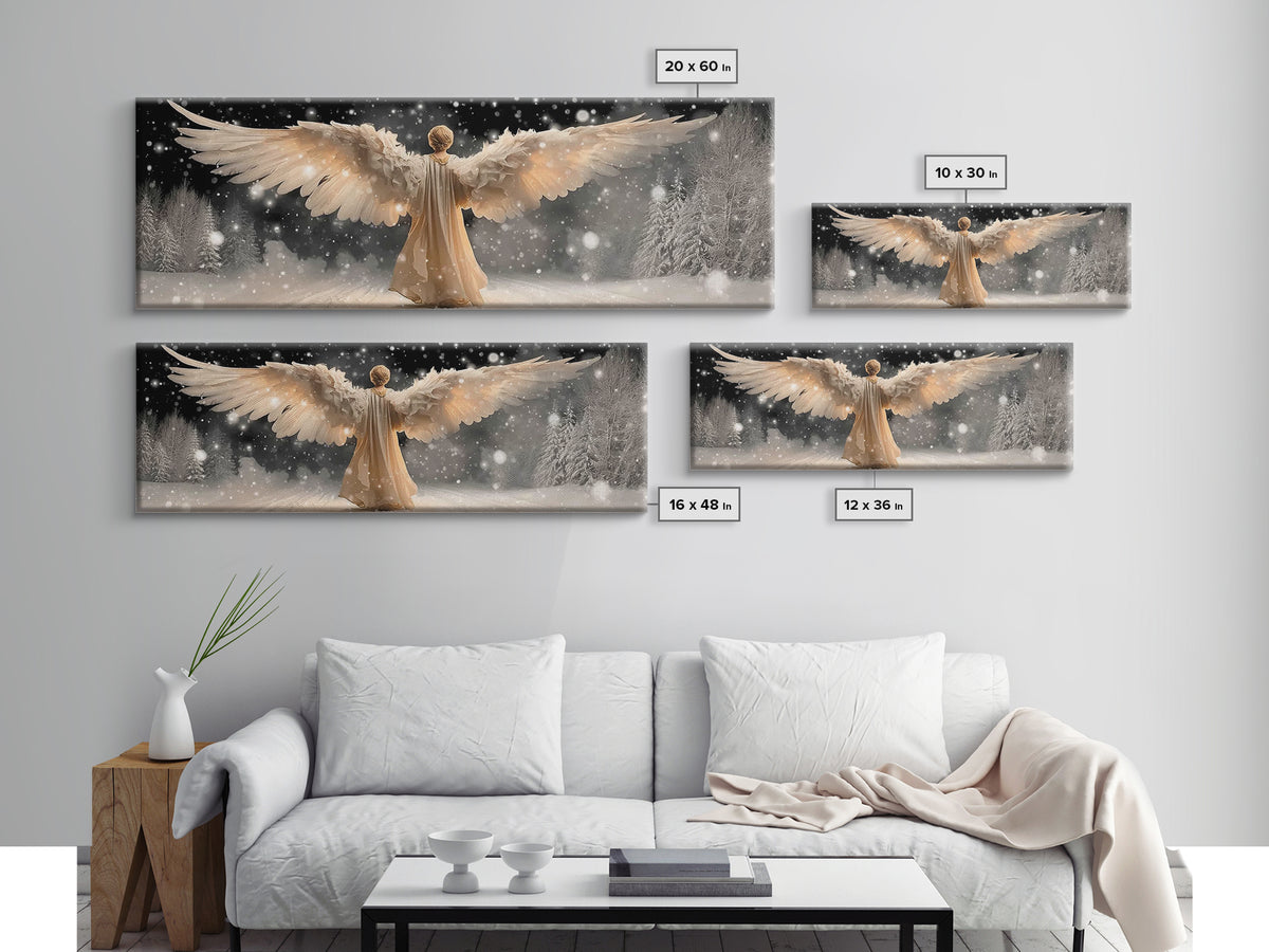Wings Of Glory | Framed Canvas Print | Panoramic Art | Christian Wall Art | Christian Art Canvas | Christmas Art | Christian Gift