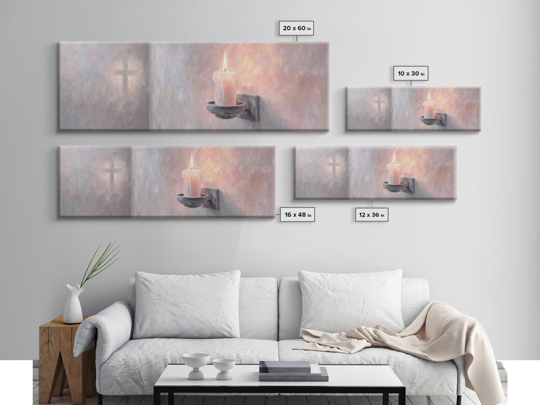 Light Of Comfort | Framed Canvas Print | Panoramic Painting | Christian Art Canvas | Christian Wall Art | Christian Christmas Art