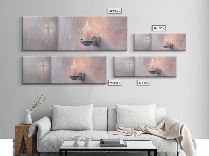 Light Of Comfort | Framed Canvas Print | Panoramic Painting | Christian Art Canvas | Christian Wall Art | Christian Christmas Art
