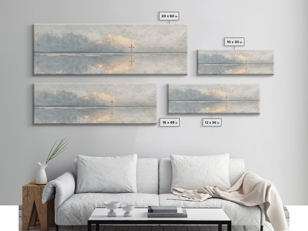 Reflections Of Hope – Framed Canvas Print – Panoramic Painting – Christian Wall Art – Christian Art Canvas – Christmas Art – Modern Christi