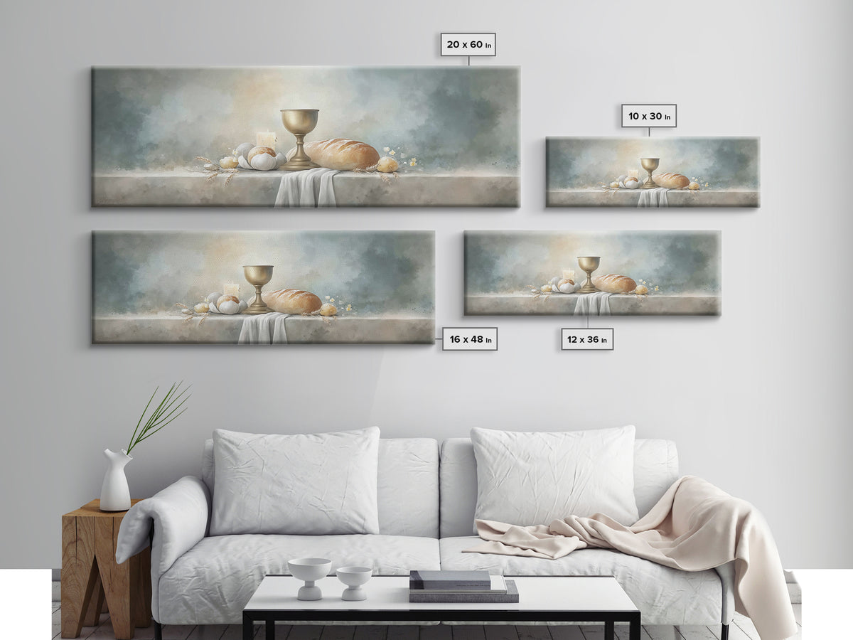 Holy Feast Radiance – Framed Canvas Print – Christian Art Canvas – Panoramic Wall Art – Christian Wall Art – Christmas Art