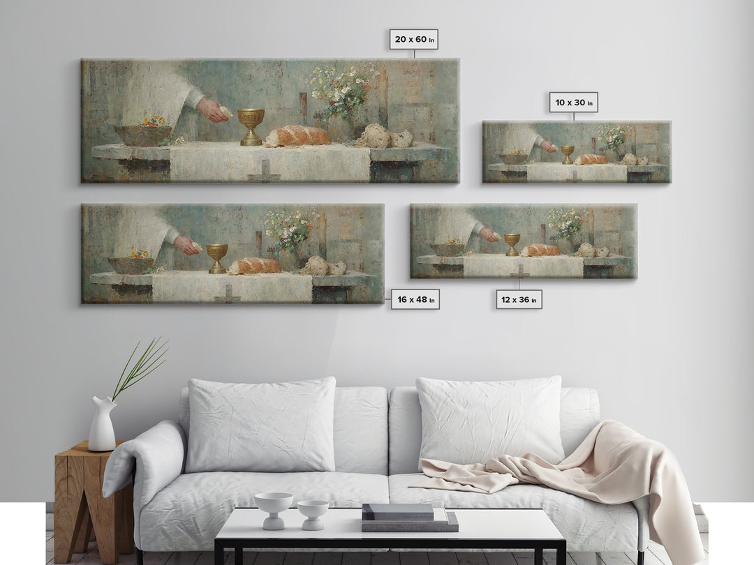 Chalice Of Peace, Framed Canvas Print, Christian Christmas Art, Panoramic Frame, Christian Art Canvas, Christian Wall Art