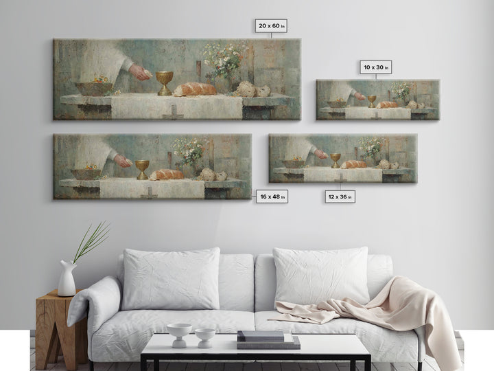 Chalice Of Peace, Framed Canvas Print, Christian Christmas Art, Panoramic Frame, Christian Art Canvas, Christian Wall Art