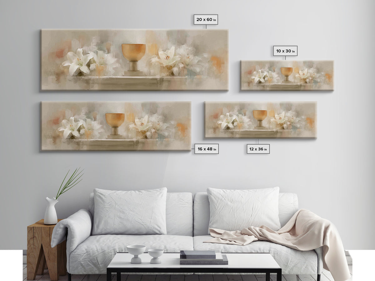 Blooming Grace, Framed Canvas Print, Christian Art Canvas, Panoramic Painting, Christian Wall Art, Christmas Art