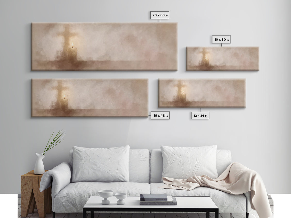 Hallowed Glow | Framed Canvas Print | Christian Art Canvas | Panoramic Art | Christian Wall Art | Christian Christmas Art