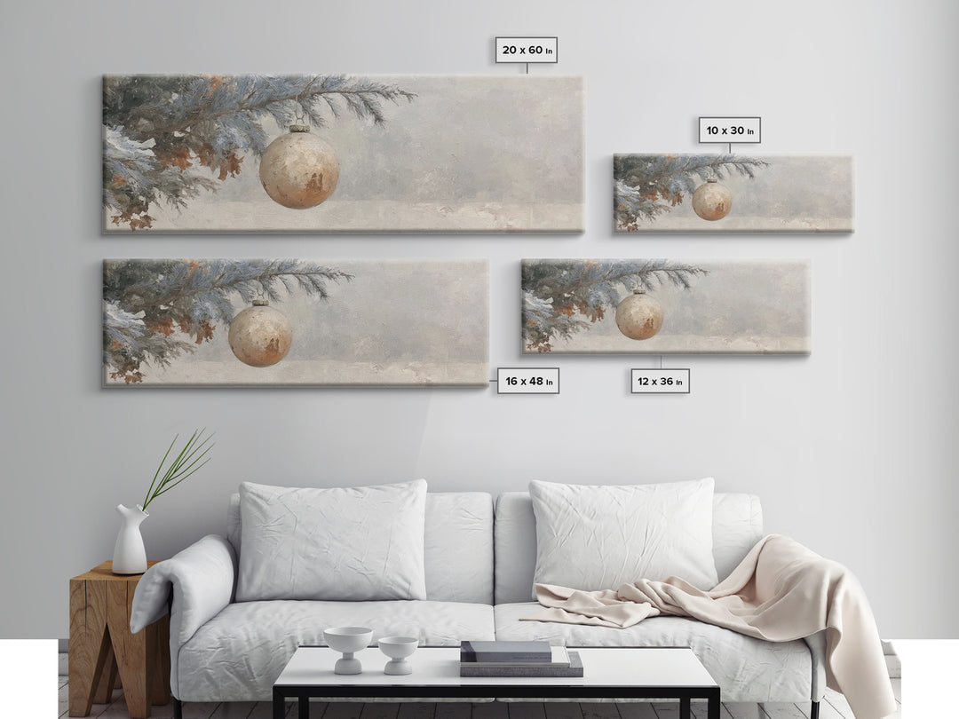 Winter Blessing Glow, Framed Canvas Print, Christmas Wall Art, Panoramic Painting, Christian Christmas Art, Framed Christian Art, Christian