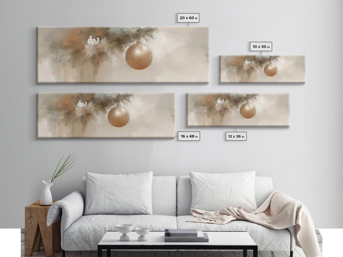 Gentle Advent Calm – Framed Canvas Print – Christmas Art – Panoramic Frame – Christian Wall Art – Modern Christian Art – Christmas Canvas W