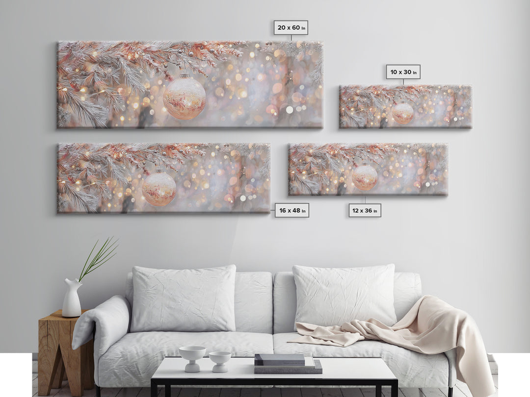 Sacred Snowfall Grace | Framed Canvas Print | Christian Christmas Art | Panoramic Wall Art | Christmas Art Prints | Christian Decor | Vinta
