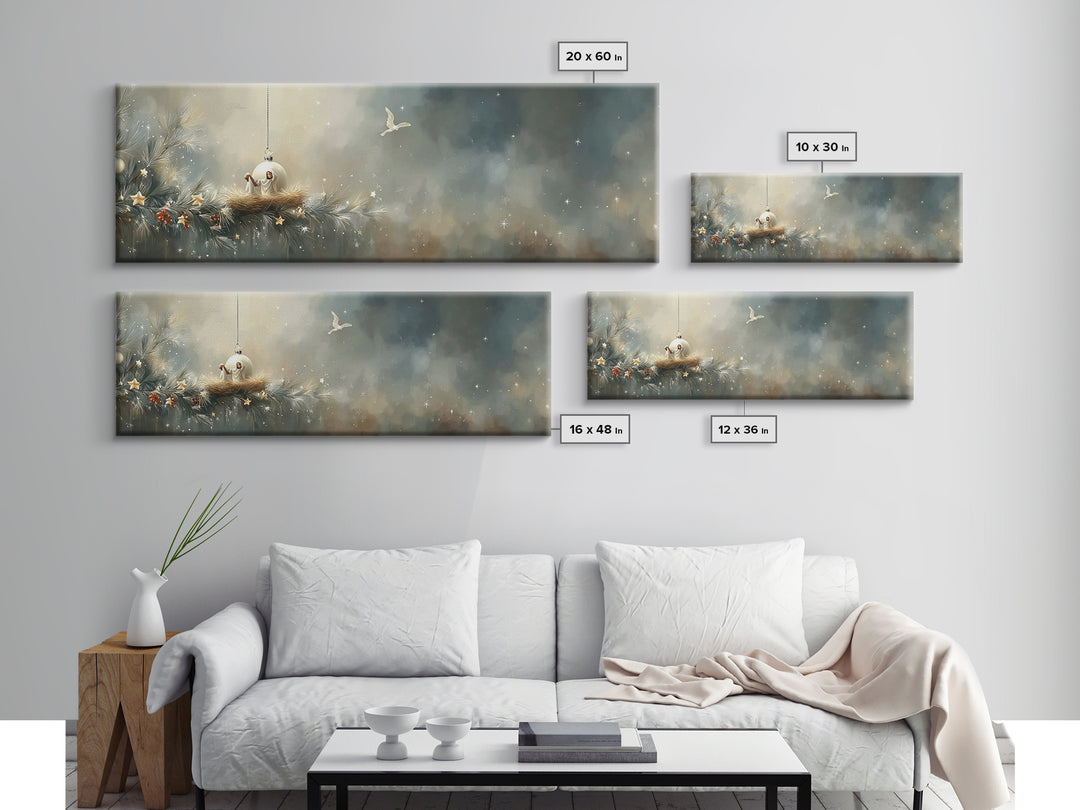 Bethlehem Evening Star, Framed Canvas Print, Christian Wall Art, Panoramic Art, Christian Christmas Art, Christmas Wall Art, Christian Gift