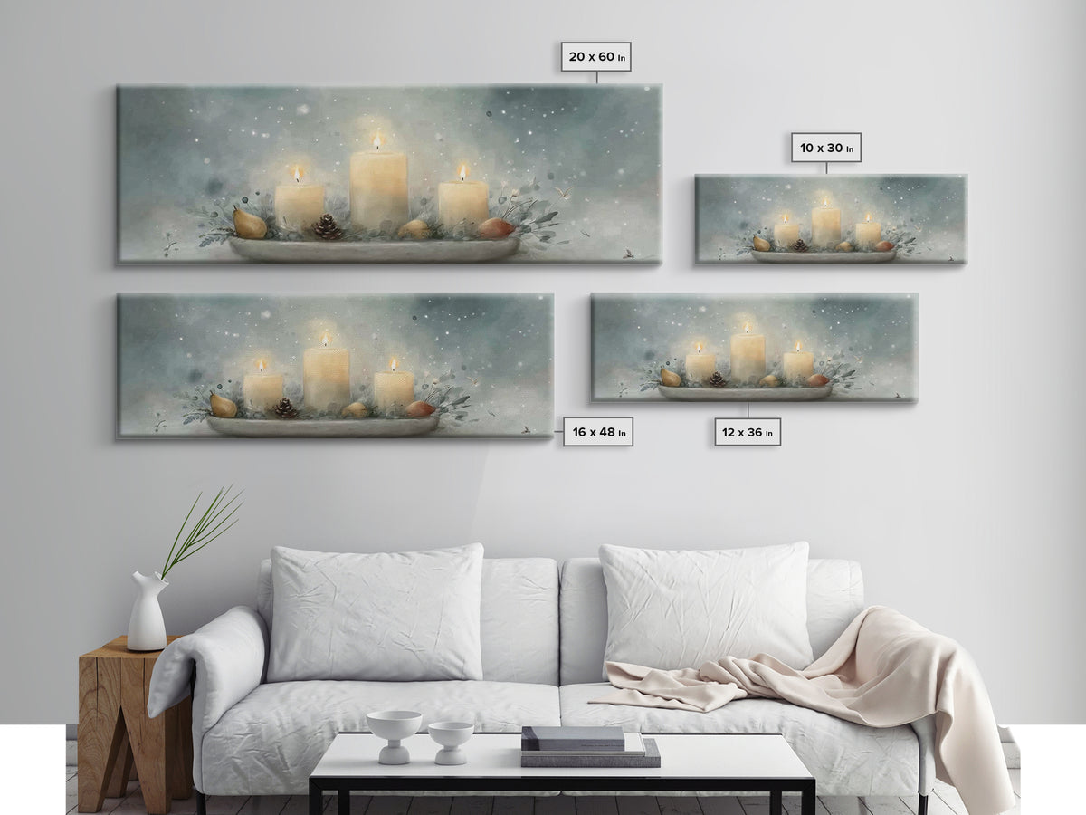 Advent Peace, Framed Canvas Print, Christian Christmas Art, Panoramic Painting, Christian Art Canvas, Christian Wall Art