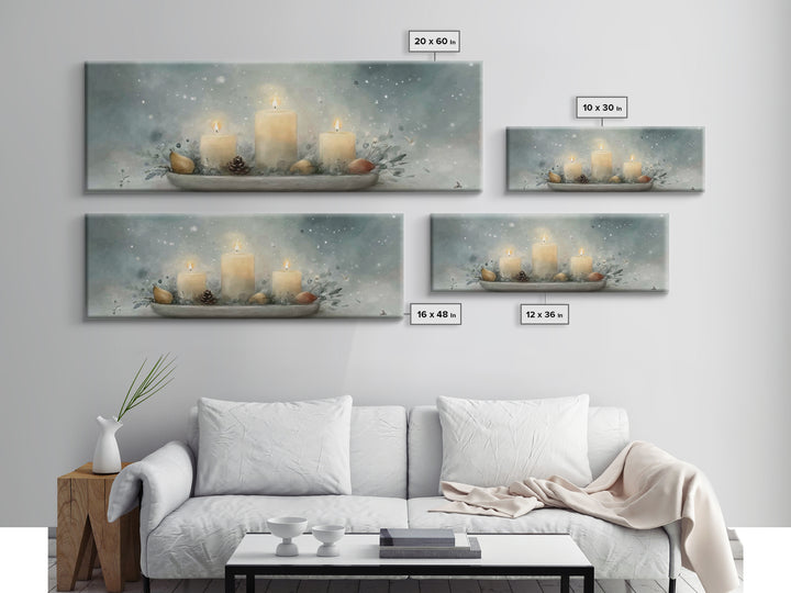 Advent Peace, Framed Canvas Print, Christian Christmas Art, Panoramic Painting, Christian Art Canvas, Christian Wall Art