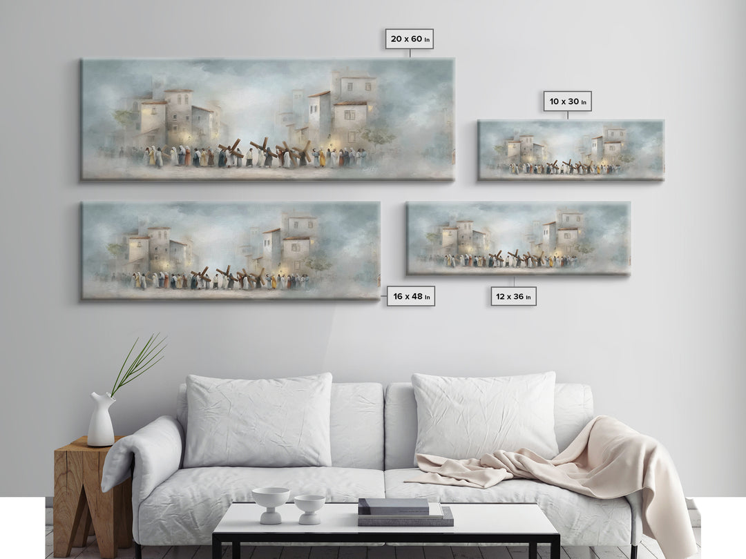 City Of Redemption – Framed Canvas Print – Christian Wall Art – Panoramic Wall Art – Christian Art Canvas – Subtle Christian Art