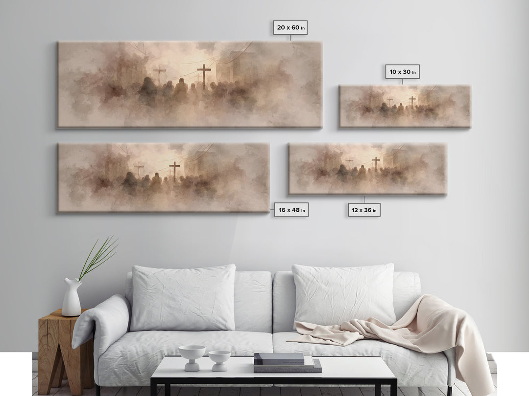 Dust Of Calvary | Framed Canvas Print | Christian Wall Art | Panoramic Art | Moody Christian Art | Christian Art Canvas