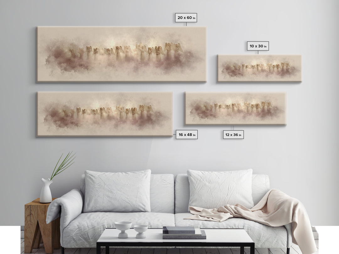 Heavenly Chorus – Framed Canvas Print – Panoramic Wall Art – Christian Art Canvas – Christian Christmas Art – Modern Christian Art