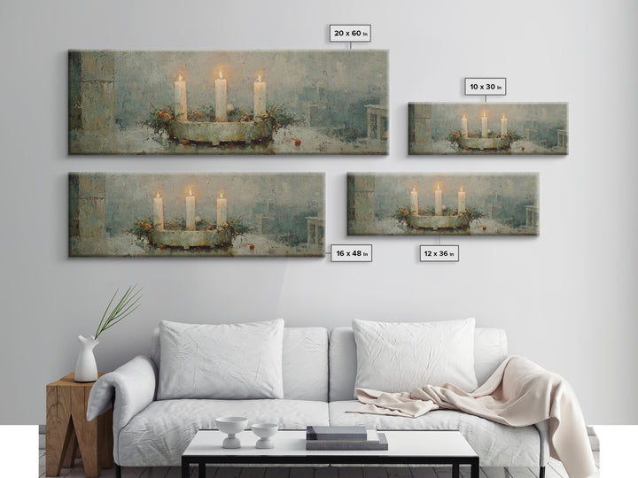 Advent Light | Framed Canvas Print | Panoramic Painting | Christian Wall Art | Christian Art Canvas | Christian Christmas Art