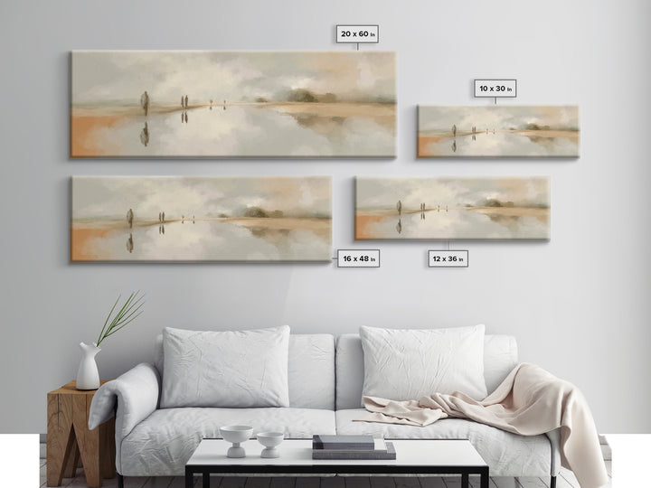Guiding Shore Reflections – Framed Canvas Print – Christian Wall Art – Christian Art Canvas – Christmas Art – Panoramic Wall Art – Jesus Pa