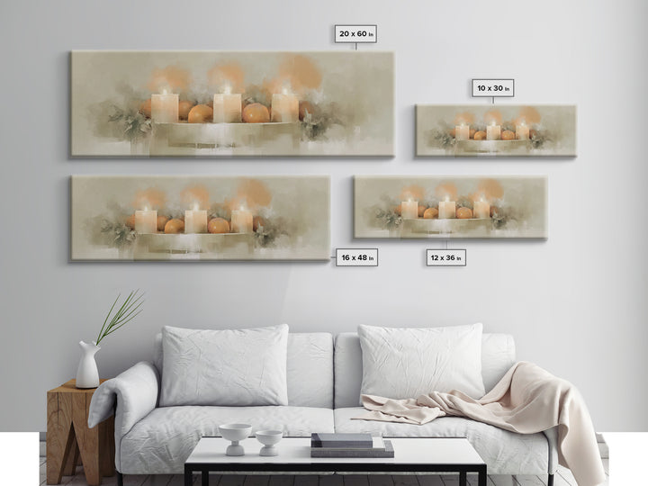Holy Wreath, Framed Canvas Print, Christian Art Canvas, Panoramic Wall Art, Christian Christmas Art, Christian Wall Art