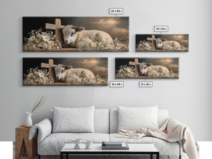 Cross Of Mercy | Framed Canvas Print | Christian Wall Art | Panoramic Print | Christian Art Work | Christmas Wall Art | Modern Christian Ar