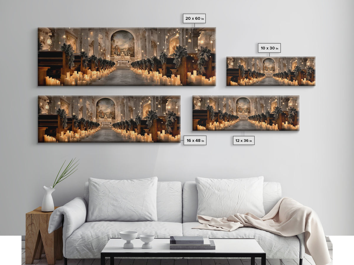 Altar Of Peace | Framed Canvas Print | Christian Art Canvas | Panoramic Frame | Christian Wall Art | Christmas Art | Christian Christmas De