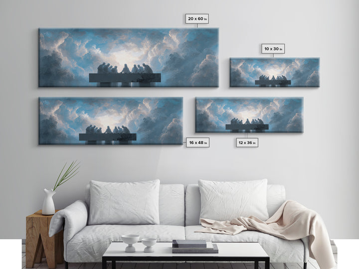 Heavenly Communion | Framed Canvas Print | Christian Art Canvas | Christian Wall Art | Panoramic Wall Art | Christian Christmas | Jesus Pai