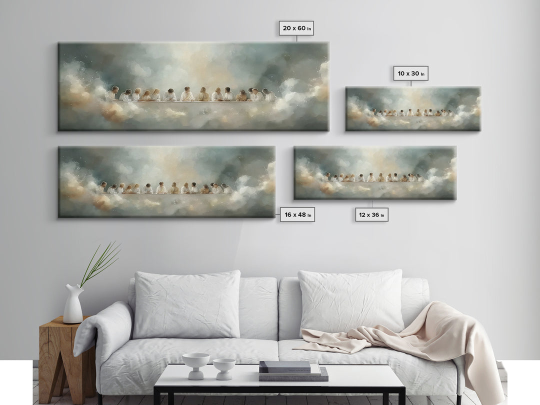 Radiant Fellowship, Framed Canvas Print, Christian Wall Art, Panoramic Wall Art, Christian Art Canvas, Jesus Painting, Christmas Art