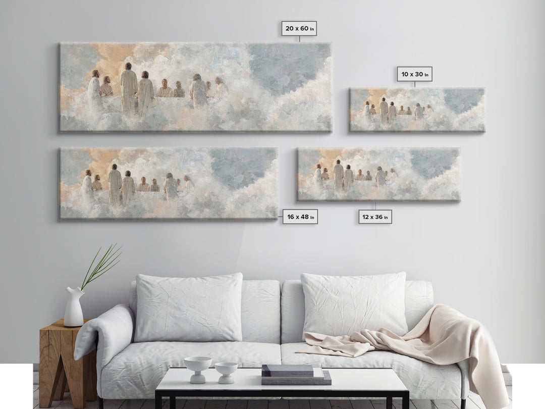 Supper Of Light – Framed Canvas Print – Christian Art – Panoramic Art – Christian Wall Art – Jesus Christmas Art – Christian Decoration