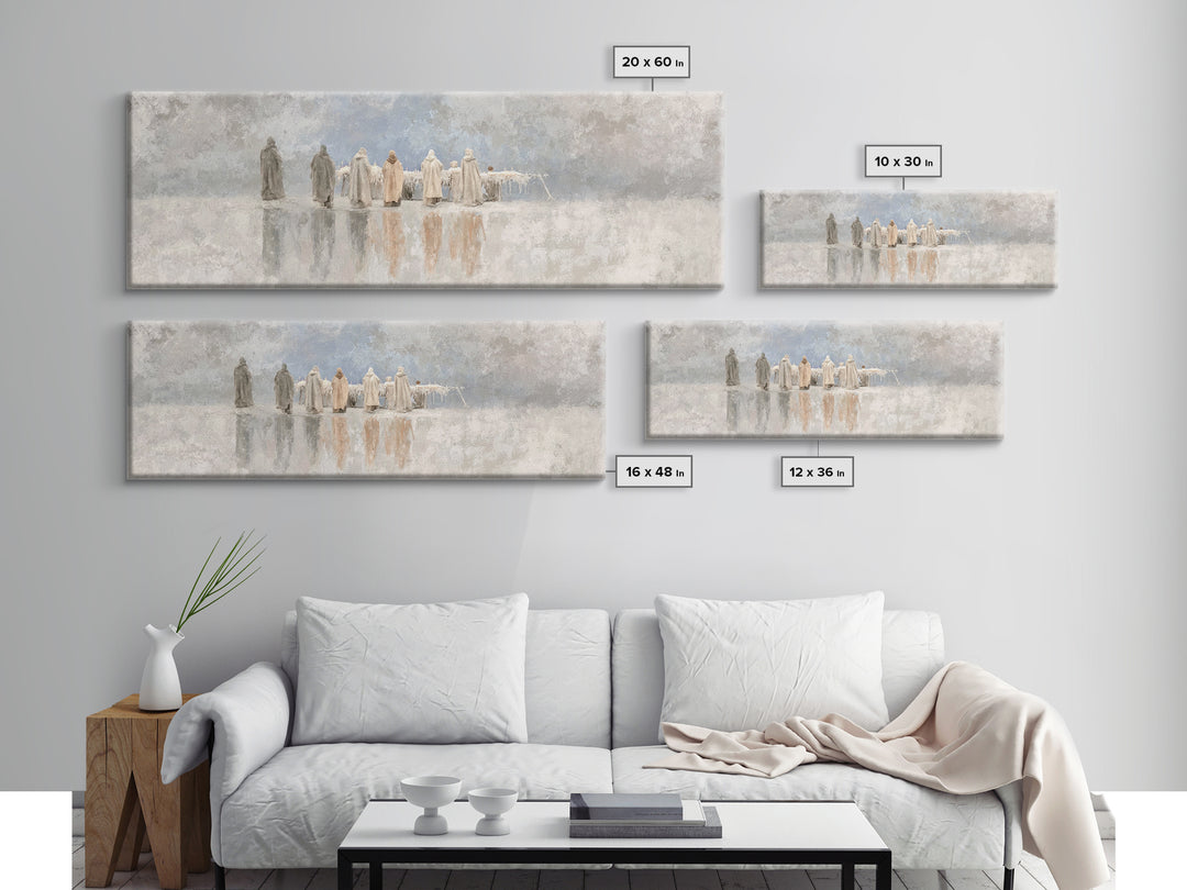Welcoming Light | Framed Canvas Print | Christian Art Canvas | Panoramic Art | Framed Christmas Art | Christian Wall Art | Christmas Art