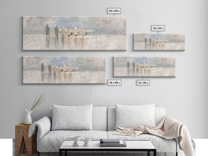 Welcoming Light | Framed Canvas Print | Christian Art Canvas | Panoramic Art | Framed Christmas Art | Christian Wall Art | Christmas Art