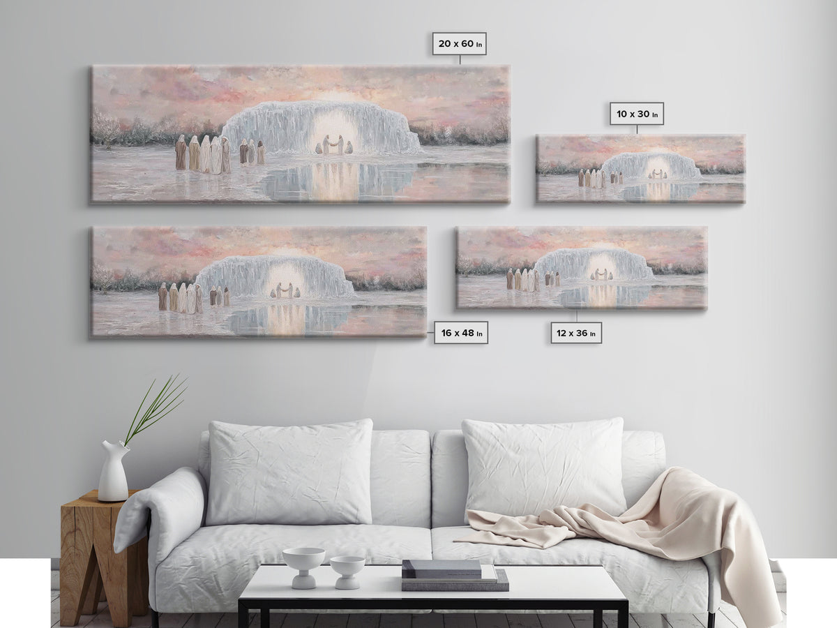 Radiant Birth Sky, Framed Canvas Print, Panoramic Art, Christian Christmas Art, Christian Wall Art, Christmas Art Prints, Christian Art Can