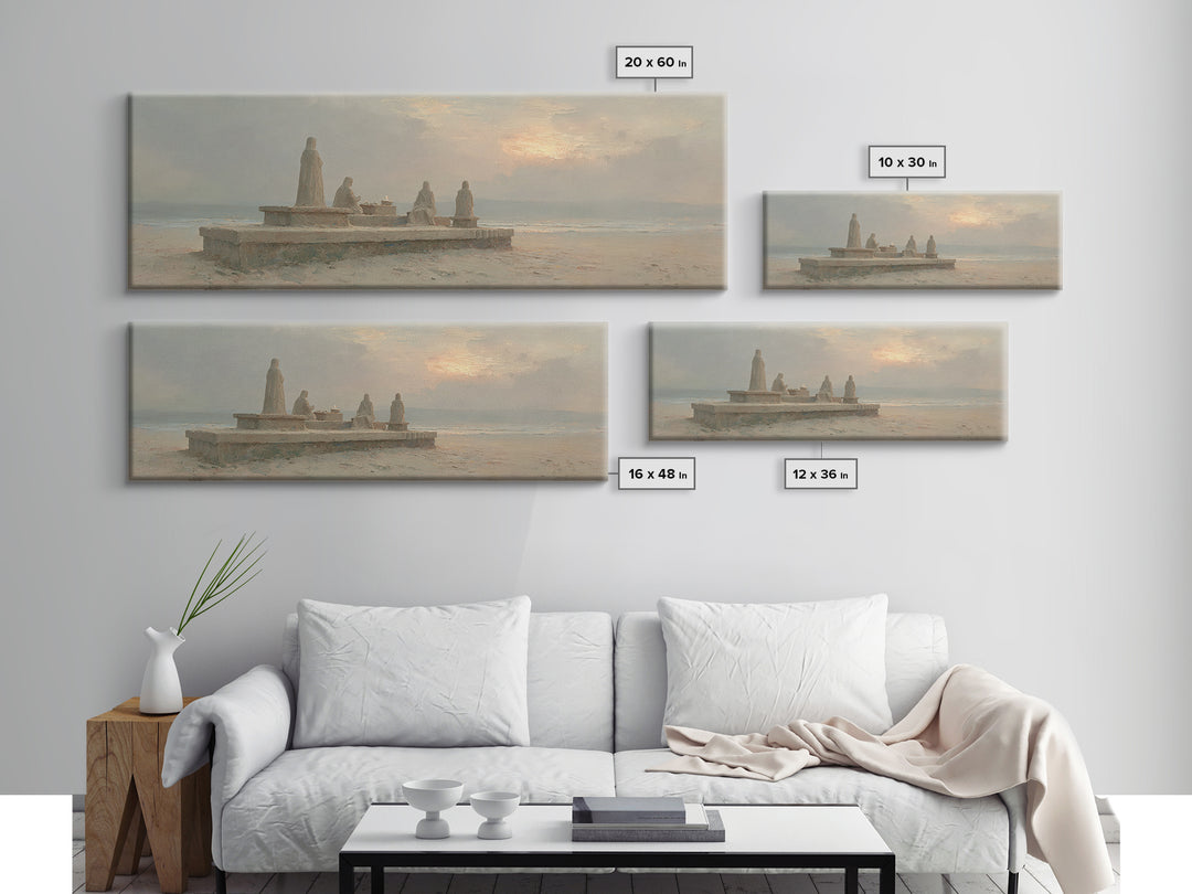 Seaside Offering Dawn | Framed Canvas Print | Christian Art Canvas | Christian Painting | Modern Christian Art | Panoramic Print | Christia